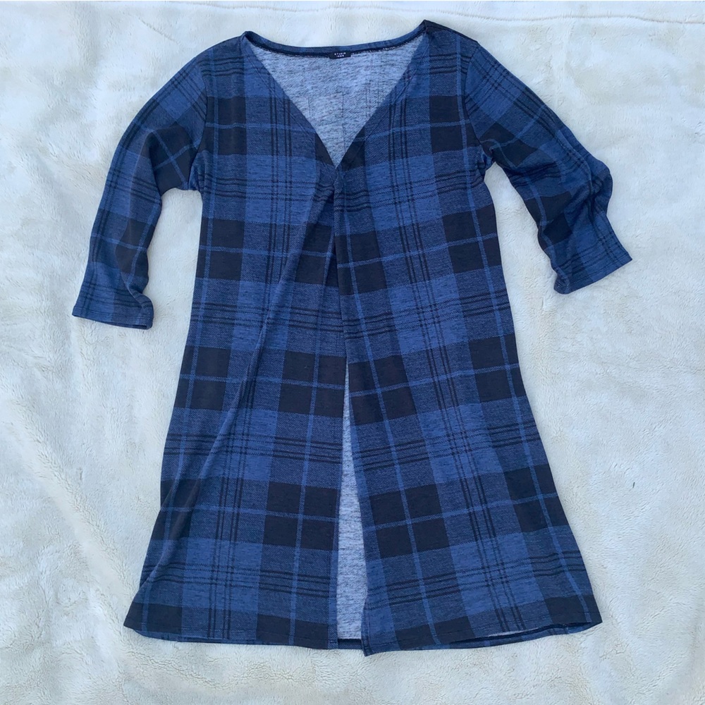 New without tags navy black long knit duster XL